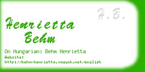 henrietta behm business card
